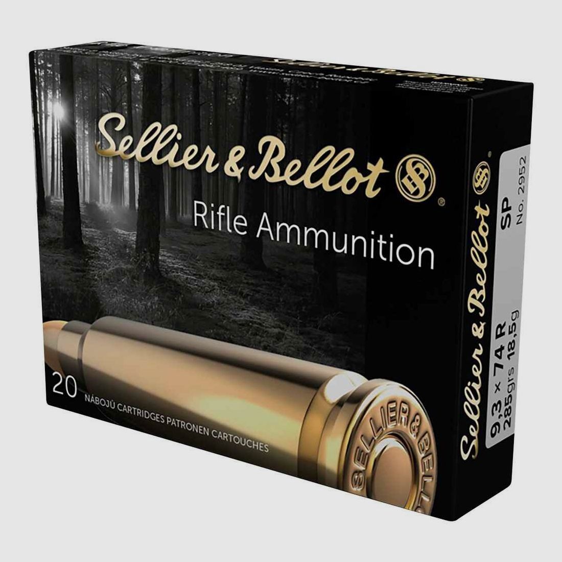 9,3x74 R Teilmantel 18,5g/285grs. Sellier & Bellot