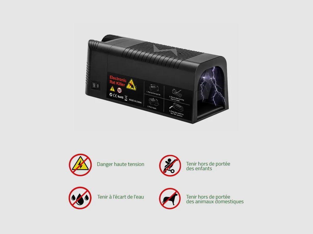 Piège à souris électrique USB - 2500V - 30 chocs par recharge, image 17 sur 19