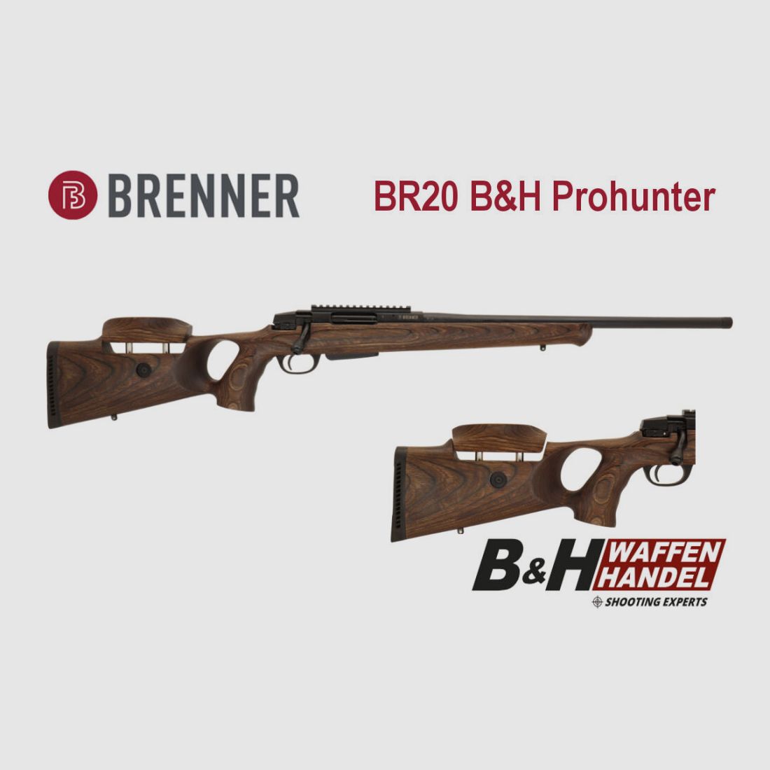 Brenner BR20 B&H Prohunter Lochschaft Repetierbüchse mit Schaftrückenverstellung