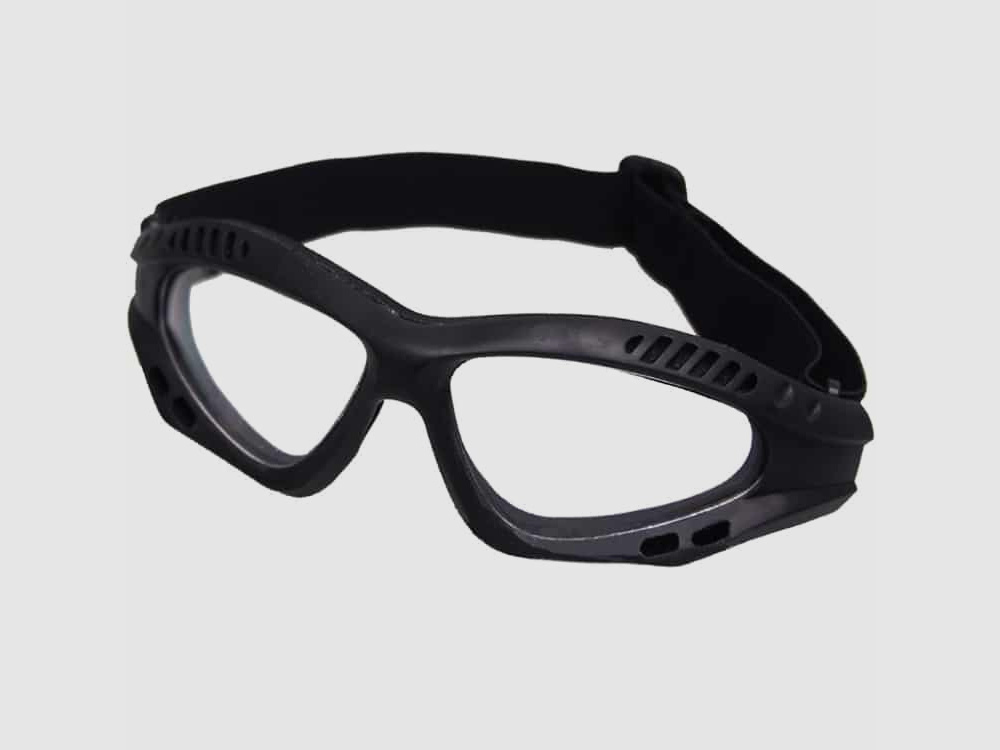 DELTA SIX FlexProtect Airsoft Schutzbrille (schwarz - klares Glas)