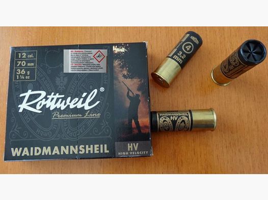 Rottweil Rottweil Hunting brown scatter plastic shotgun cartridges 12/70 grain 3.2mm