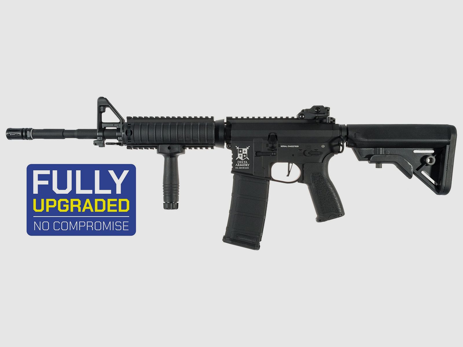 AR15 RIS ALPHA Vollmetall ETU - NC! - Serie Delta Armory Schwarz S-AEG Airsoft Gewehr Frei ab 18 Jahren