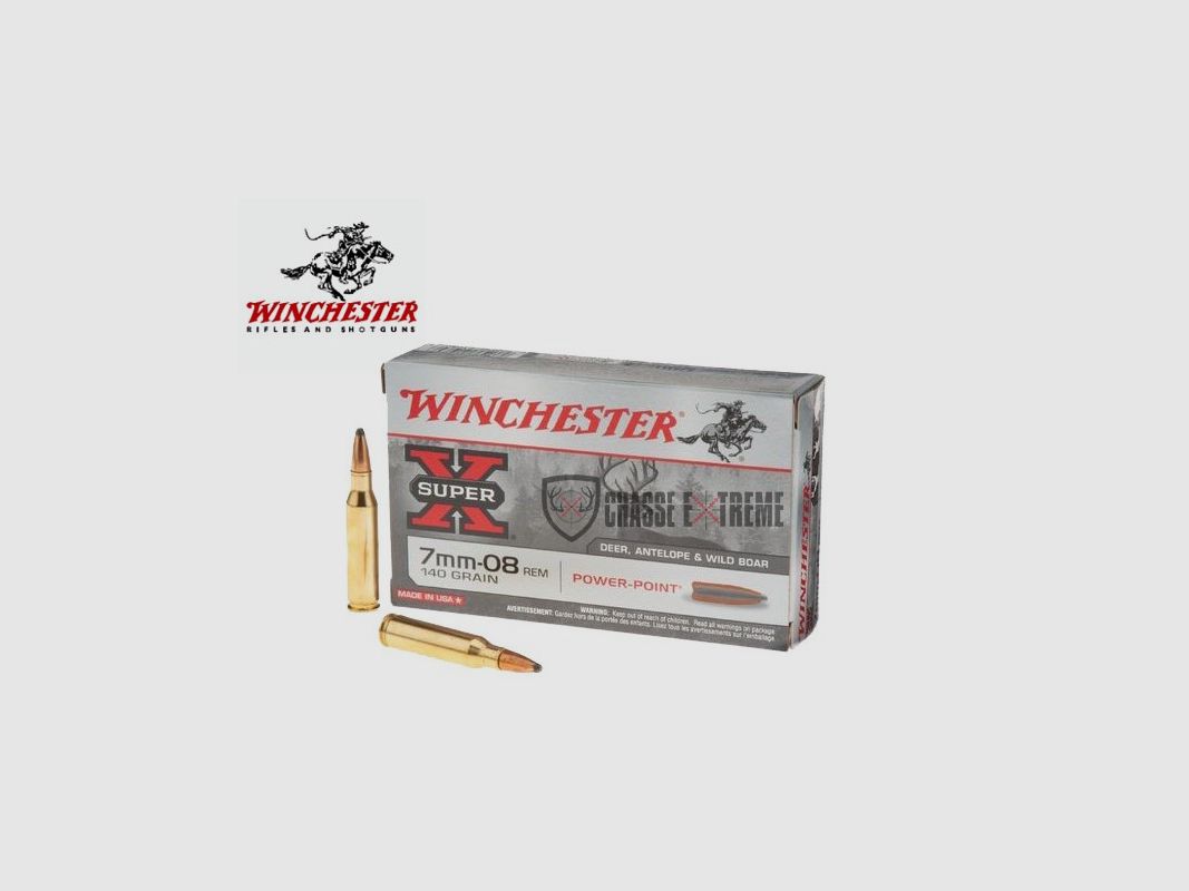 20 Patronen WINCHESTER Kal. 7mm-08 Rem 140gr Power Point