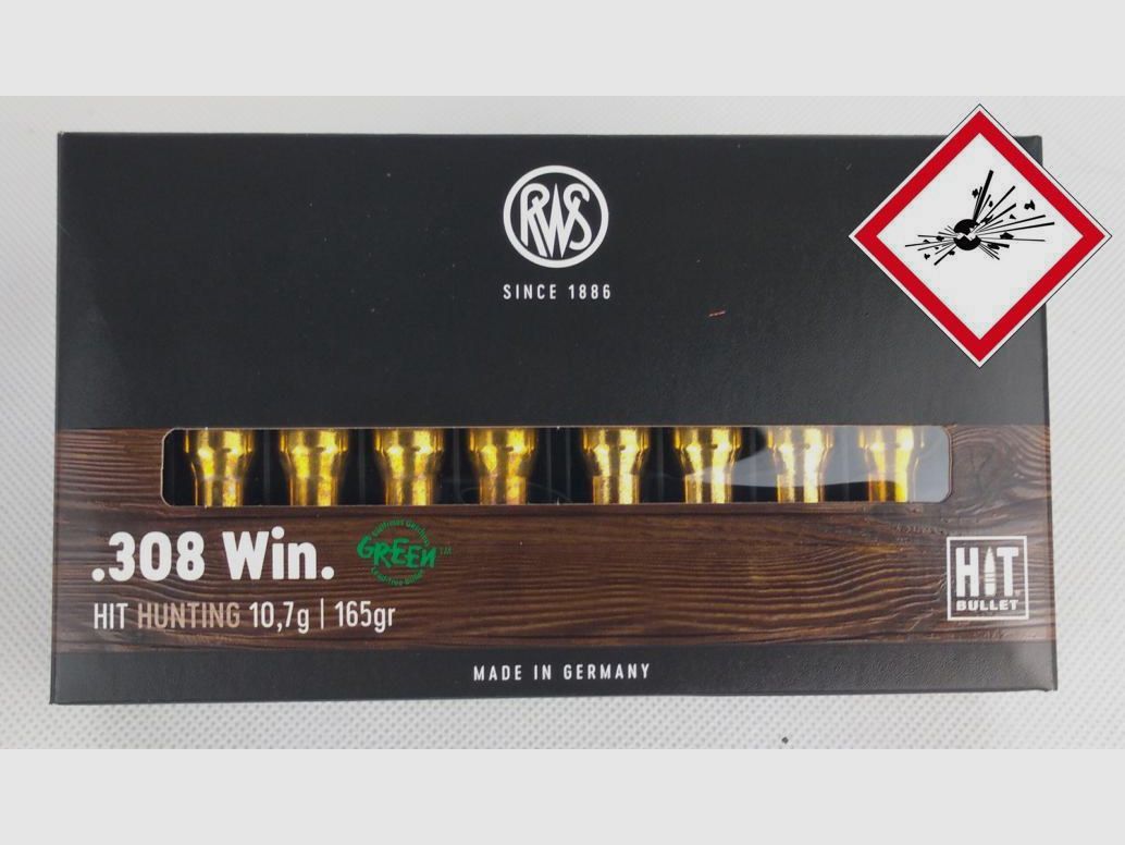 RWS HIT hunting cartridge .308 Win 165grs