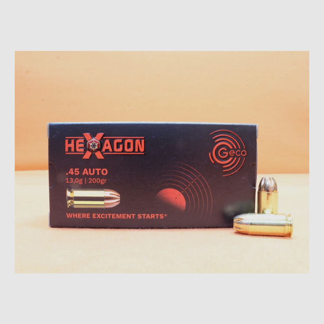 GECO Patrone .45Auto GECO 200grs HEXAGON (2402934) VE 50 Patronen (SuperClean-Schadstoffarm)