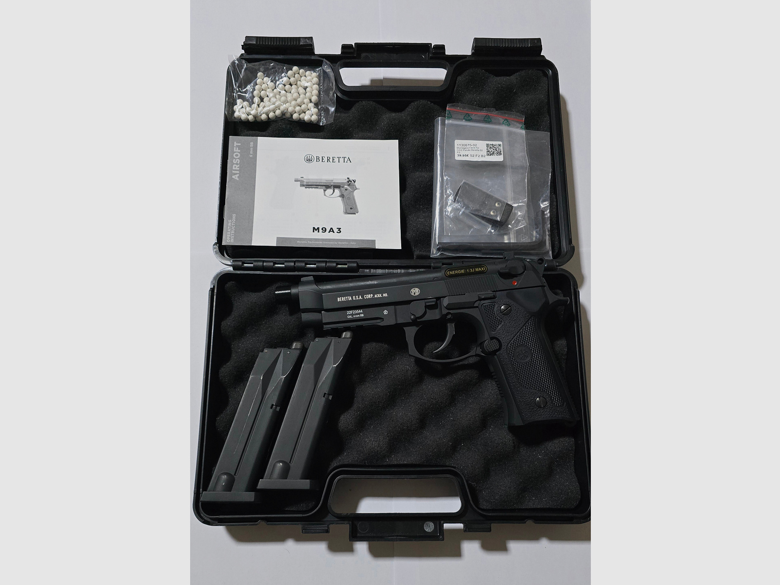 Beretta Mod. M9A3 Softair 6mm Co2 Airsoft 2 Magazin