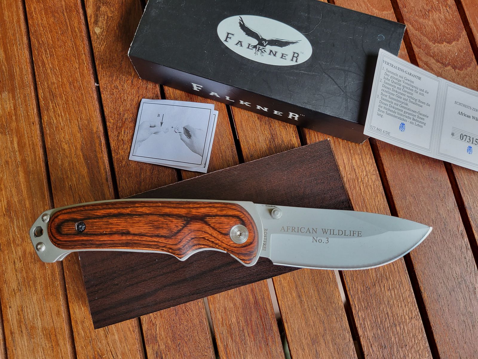 NEUES Falkner Sammler Messer Nr 3, African Wildlife, Lionshead, limitierte Edition