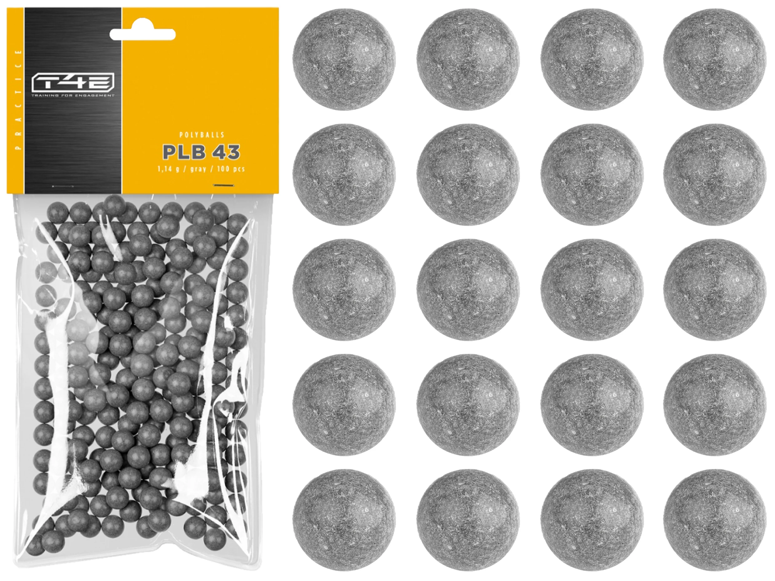 T4E Practice PLB polyurethane balls cal. .43, 100 pcs., gray (2.4504), image 6 of 6