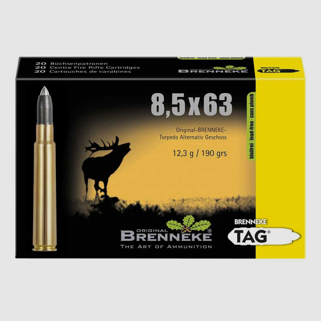 8,5x63 TAG 12,3g/190grs. Brenneke