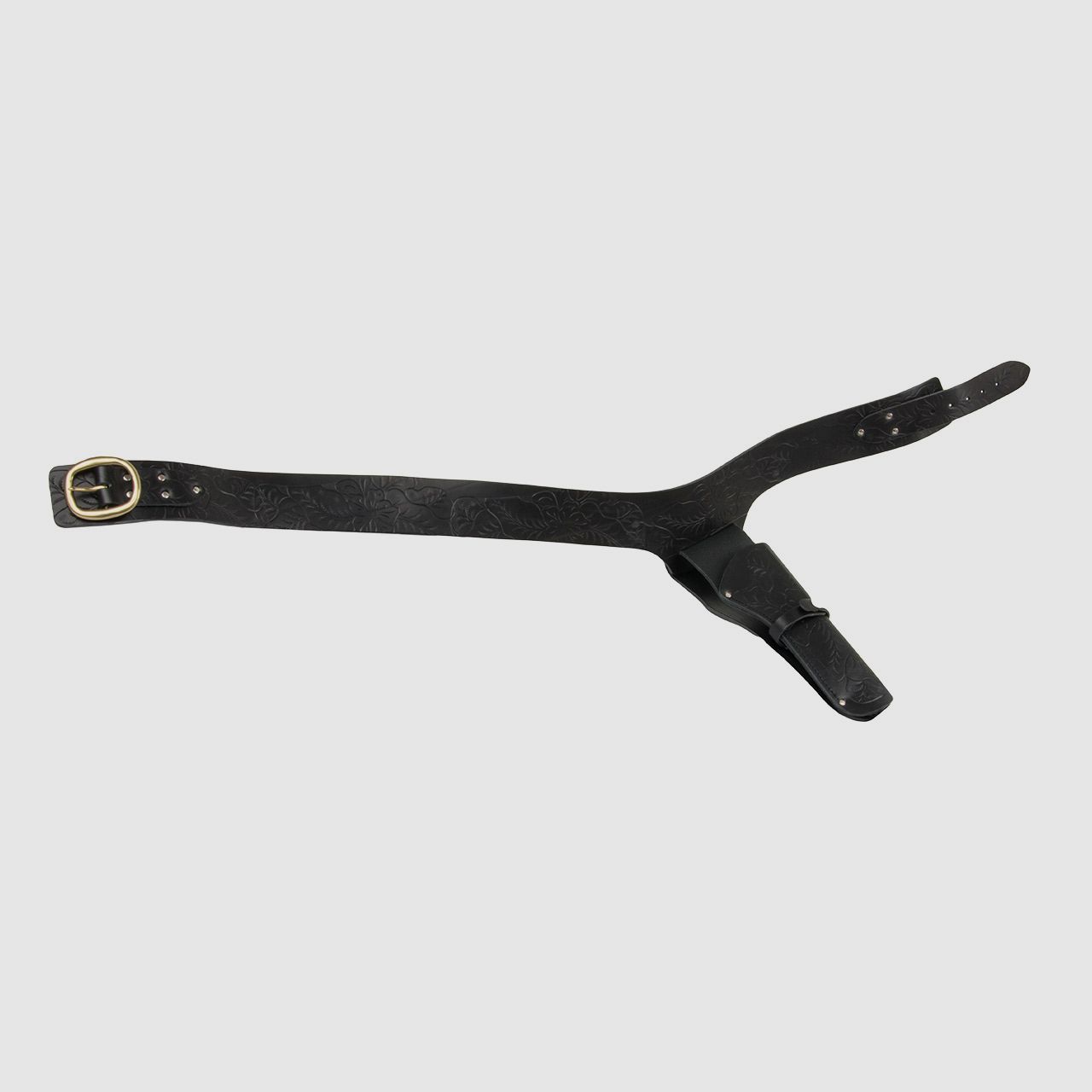 Western Revolvergurt rechts mit Verzierungen LĂ¤nge 110 cm schwarz mit 1 Holster