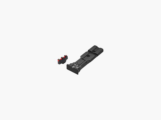 LPA Visier con base Weaver per revolver S&W, finitura nera, tacca nera, mirino in fibra ottica da fissare
