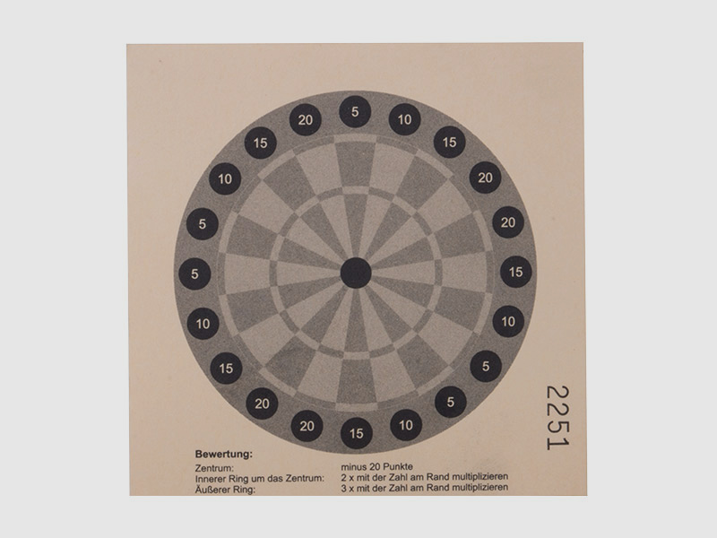 Zielscheibe Dartscheibe 10 x 10 cm 250 StĂĽck