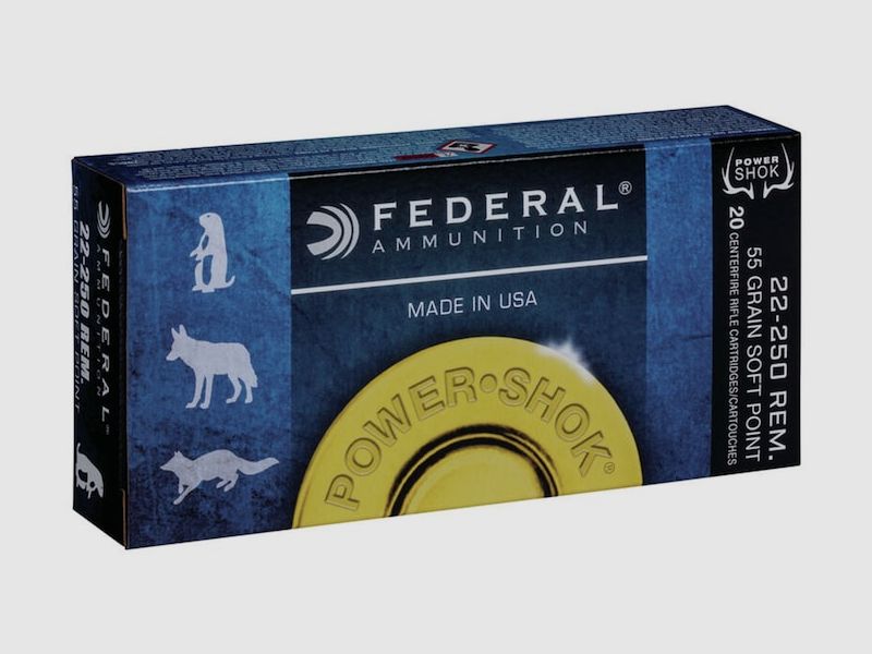 Federal Power-Shok .22-250 Rem. 55GR JSP 20 cartouches