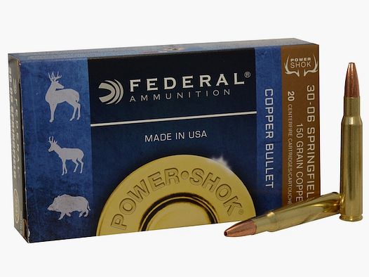 Federal Power-Shok .30-06 Sprg. 150GR Copper HP 20 cartridges