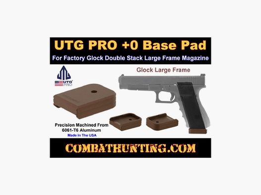 UTG PRO +0 Base Pad, Glock Large Frame .45ACP/10mm, Matte Bronze Aluminum