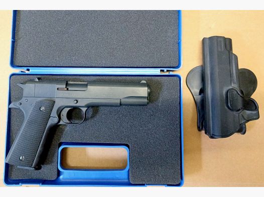Colt Government 1911 A1 Schreckschuss Pistole 9mm P.A.K. (PTB 774) mit Tactical Paddle Holster