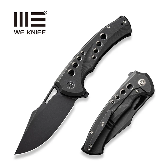 WeKnife Swiftfin Folding Knife Black Titanium, Black Stonewashed CPM 20CV (WE23051-1)