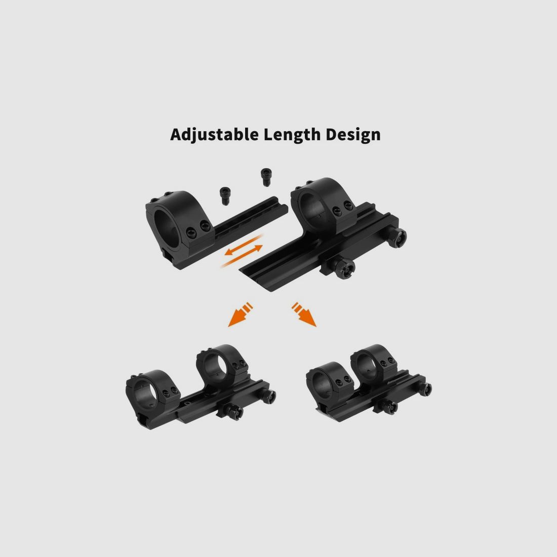 Dubbele ringmontage voor 20 mm Picatinny-rail, 25,4 mm/30 mm