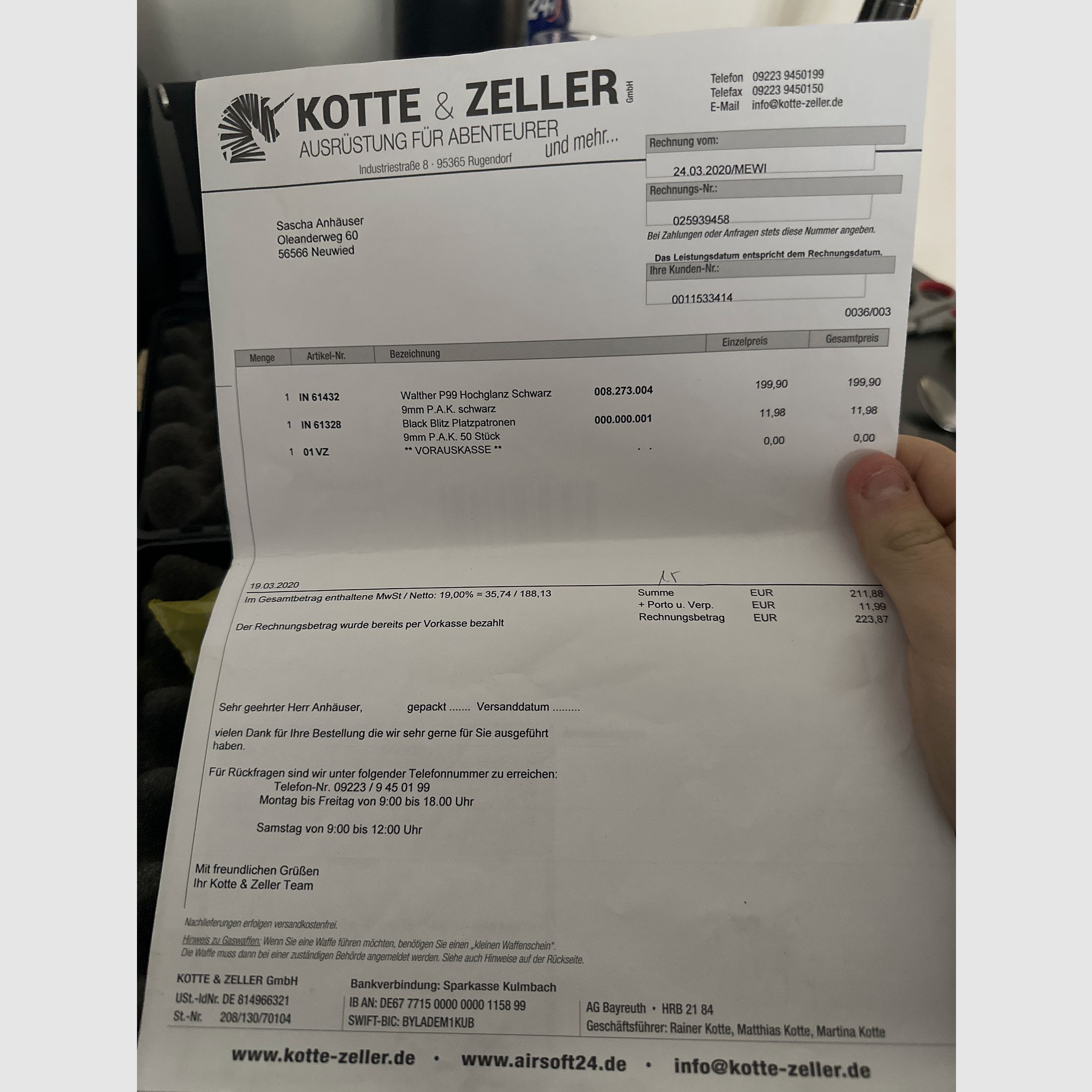 Walther P99 Spezial Edition Schreckschuss.