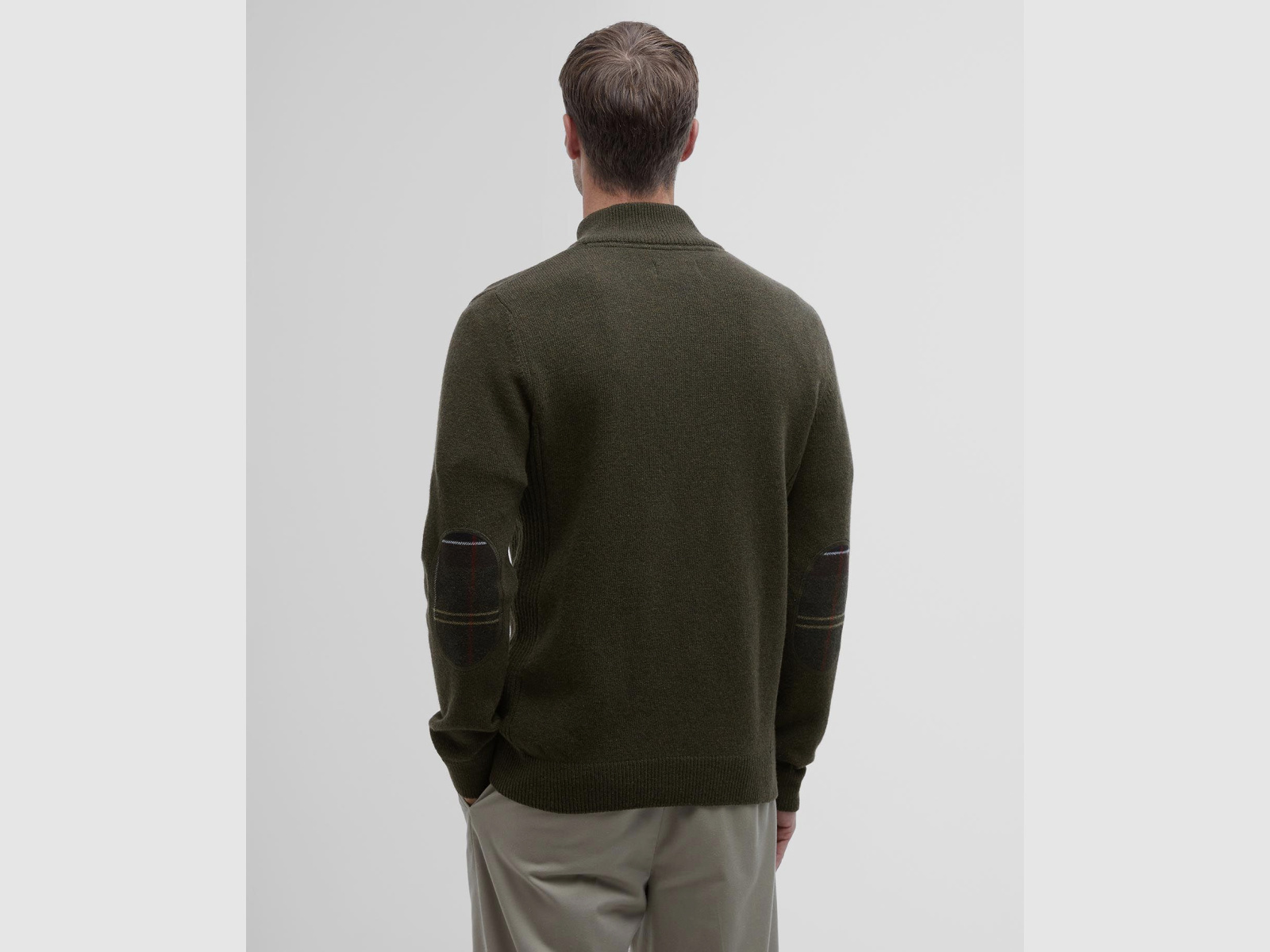 BARBOUR Holden Half Zip Sweater Olive Marl