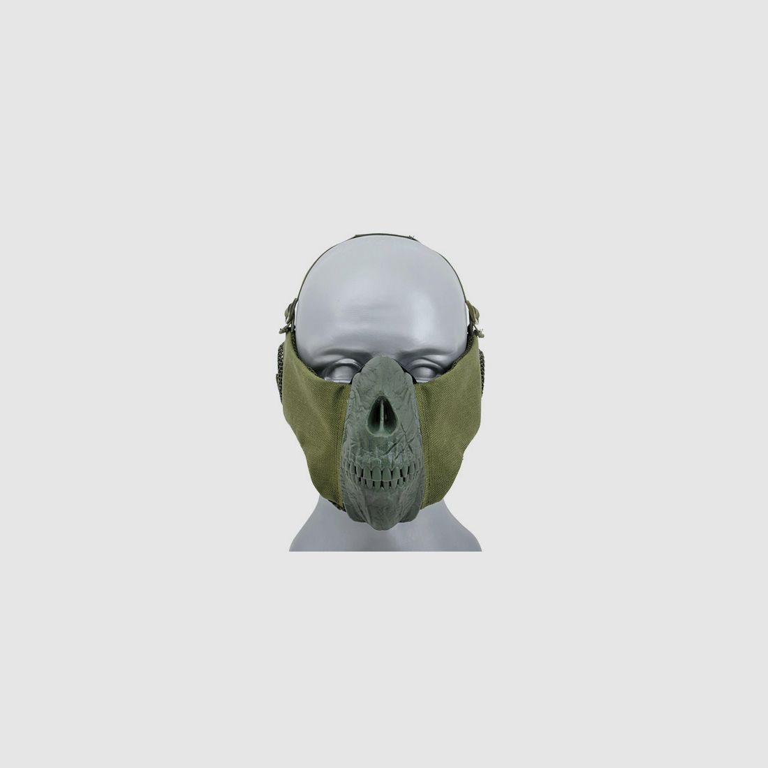 Half Face SKULL FACE Mask (PROTECTION EAR VERSION) - Olive [CS]