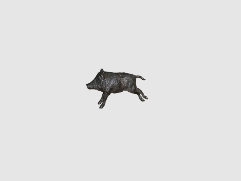 Lovergreen kleine Bronzestatue Motiv getriebenes Wildschwein springend
