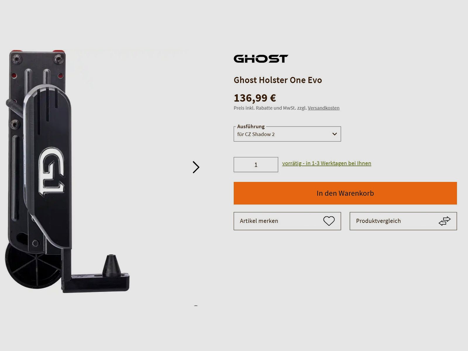 Ghost Holster Evo One - come nuovo