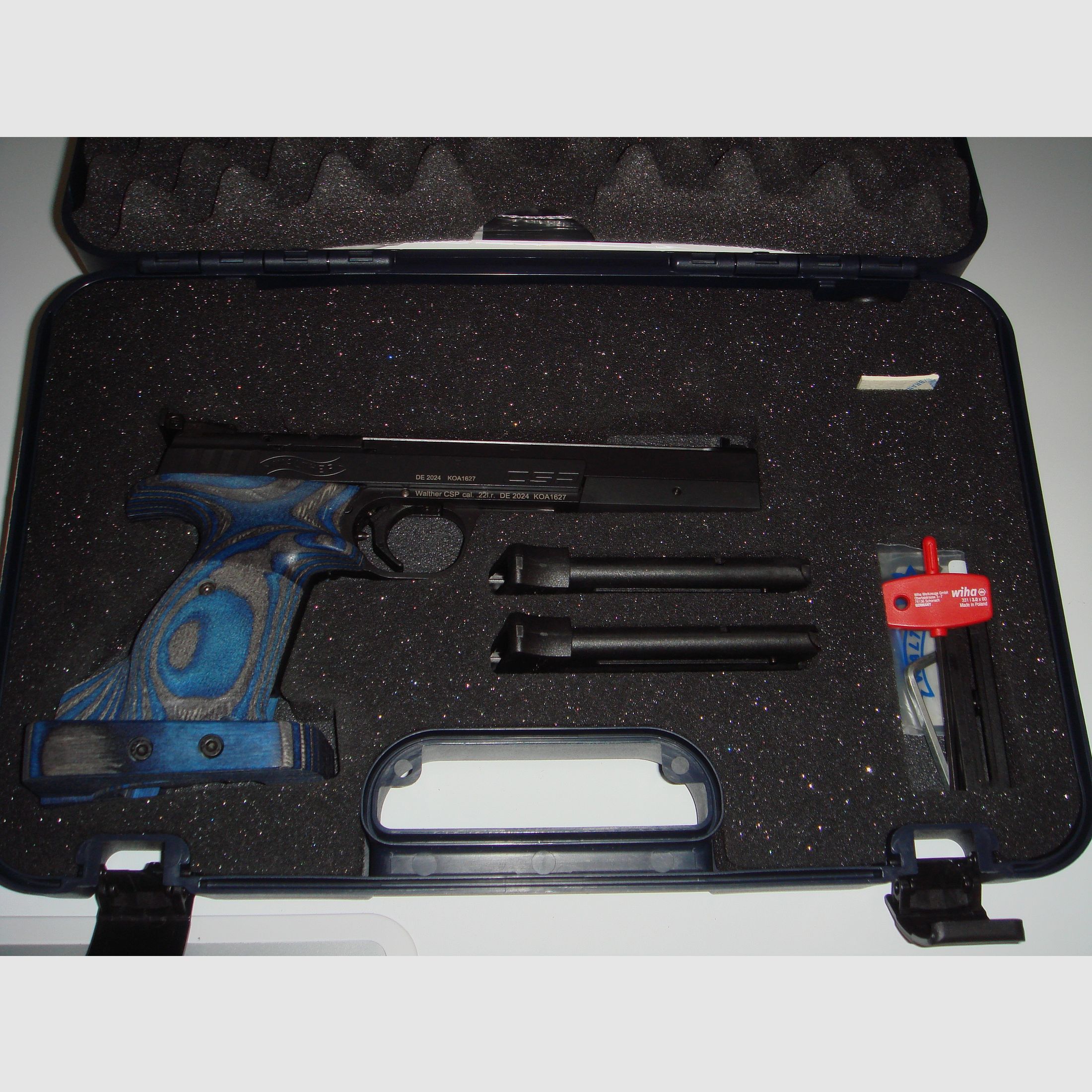 Walther CSP Expert .22 lfb  (Wettkampfsgriff aus engelsblauem Schichtholz)