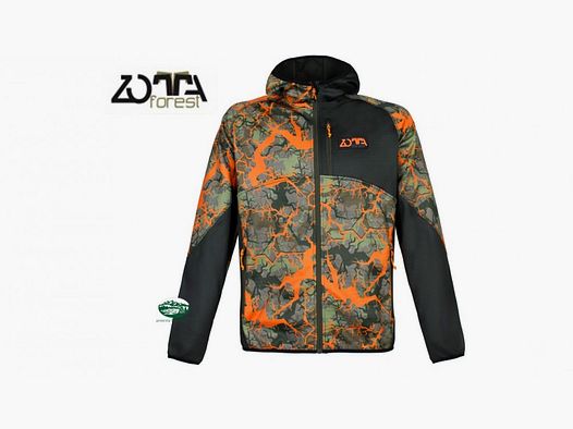 ZOTTA Kurtka Soft Shell Ciemna Męska Bluza z Kapturem Kolor Zielony Pomarańczowy