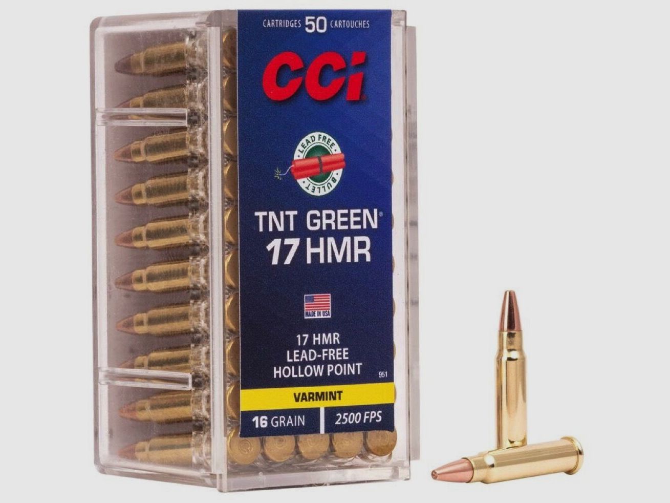 CCI TNT Green HP 16grs 50St .17HMR