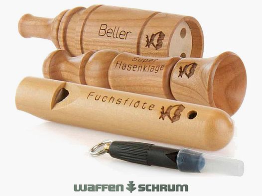 Weisskirchen Fuchsreiz- und Ranzzeitset 4 teilig - mit Lodenetui