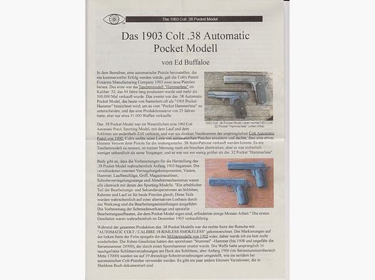 Sammler - Colt Mod.1903  Pocket Hammer - Händler