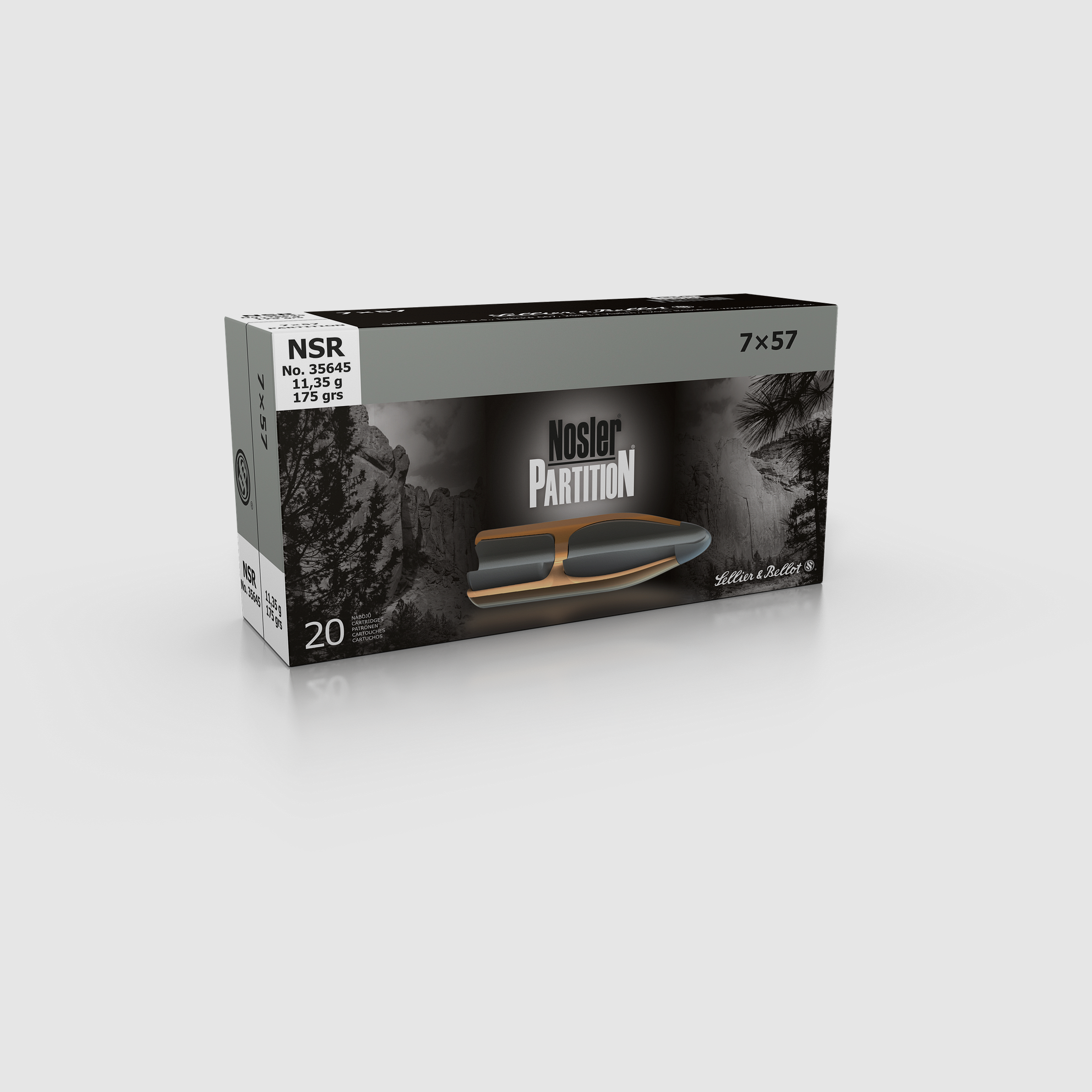 Sellier & Bellot Rifle Ammunition 7 x 57 11.35g Nosler Partition, image 1 of 2