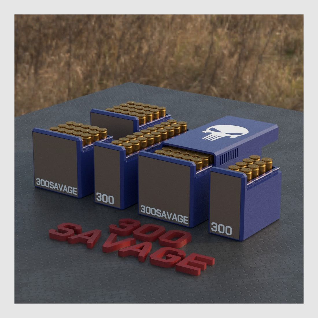 Filamelt ammunition box / Ammo Box .300 Savage - cartridge box for 50 rounds, Made in Germany