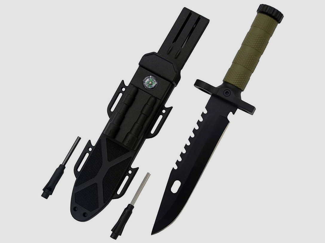 Überlebensmesser mit Schärfekit