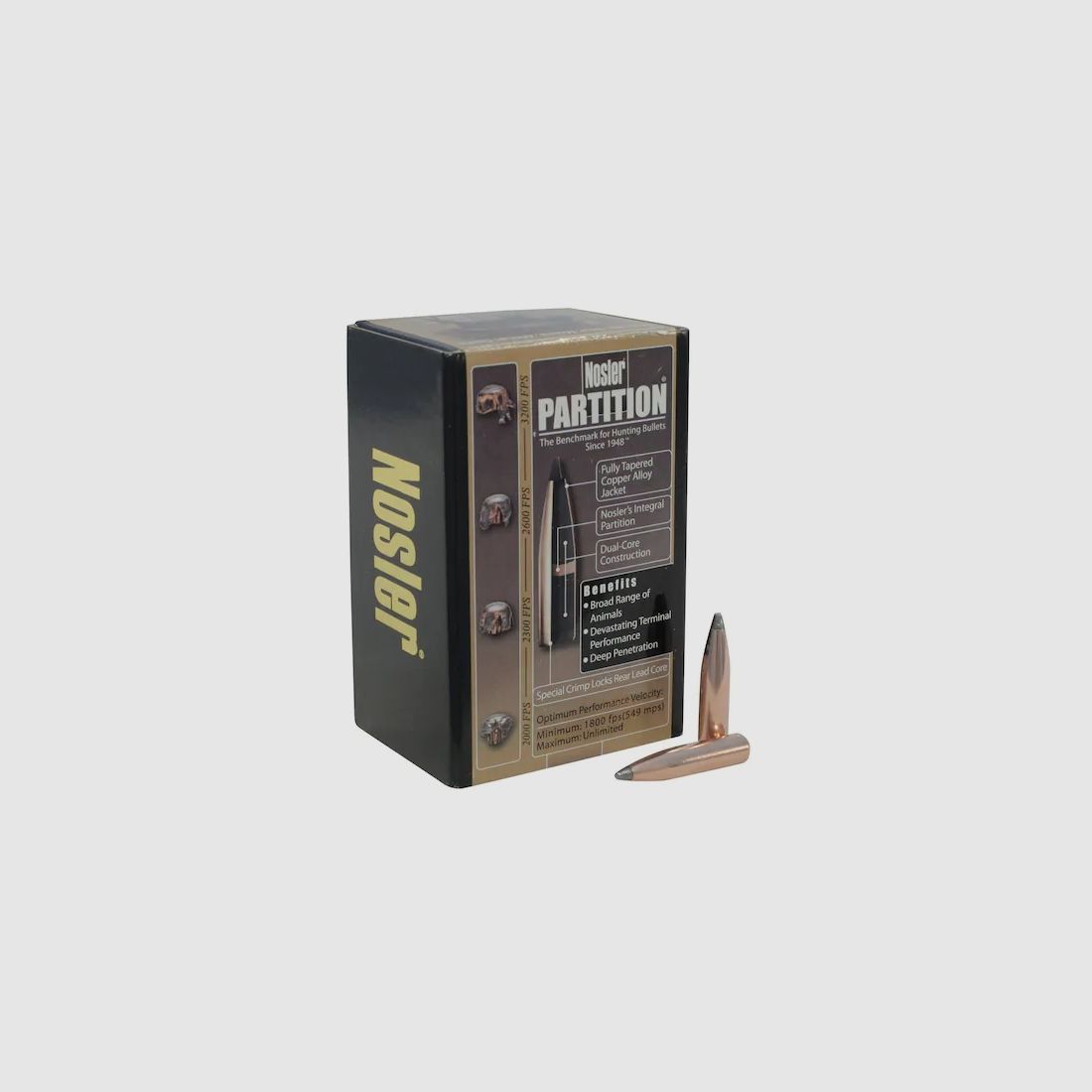 Proiettile Nosler Partition 6,5mm/.264 140GR appuntito 50 pezzi