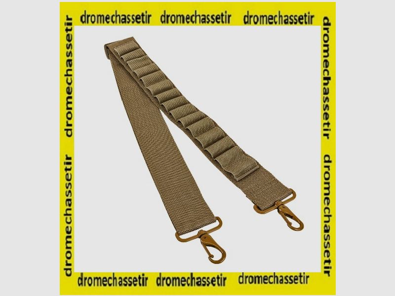 bretelle cartouchiere 15 cartouches pour fusil calibre 12, Tan