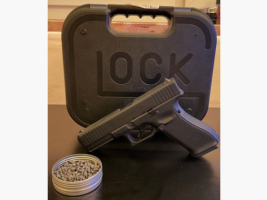 Glock 17 Gen5 Airsoft 4,5mm Diabolo + Original Glock Koffer + 1 Packung Spitzkopfdiabolos