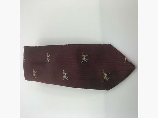 Corbata Robert Keyte 100% seda burdeos motivo perro pointer