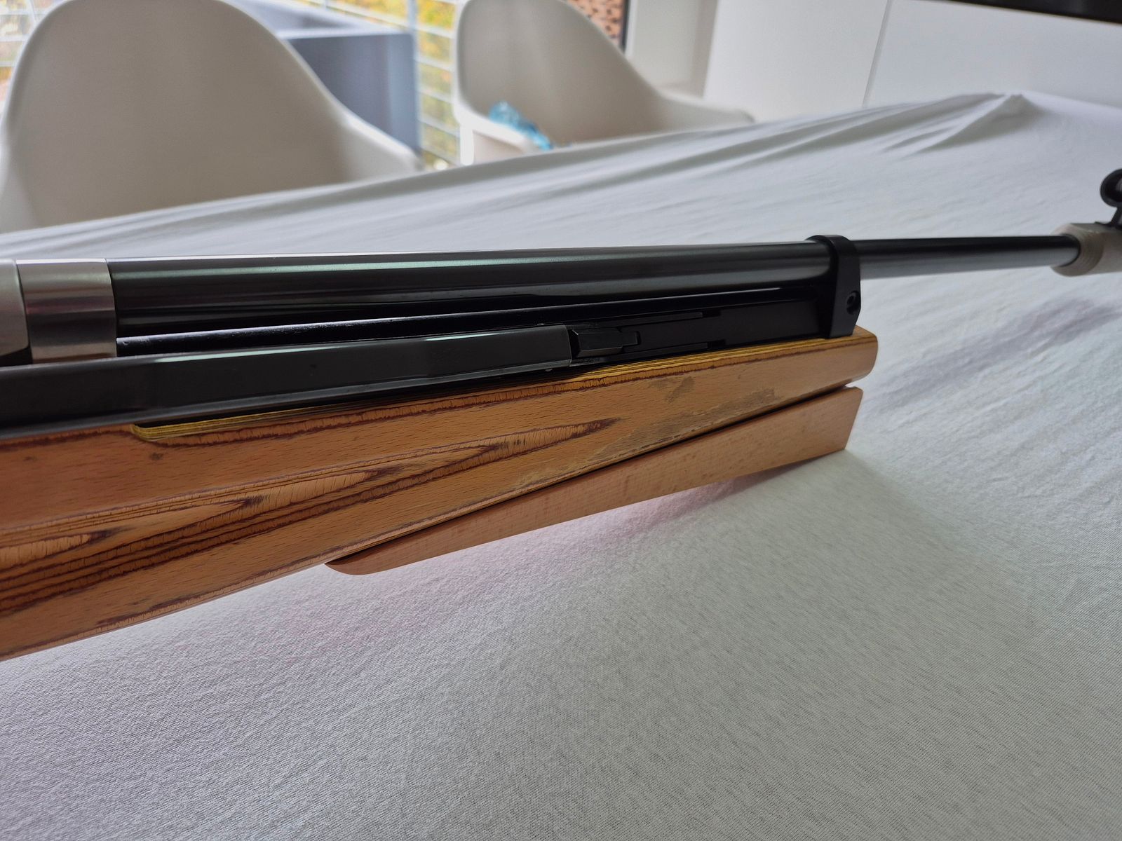 Feinwerkbau 601 omgebouwd voor liggende discipline