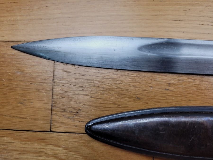 Zeldzaam Duits vervangingsbayonet – EB34 bij Carter – Regiment 33e Fusiliers – Vervangende schede – TBE +, afbeelding 7 van 11