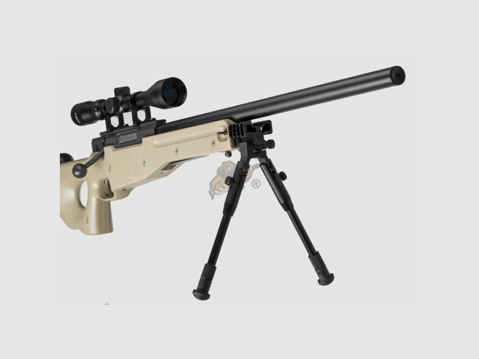 L96 Sniper Rifle Airsoft Set Upgraded Tan - Well -F-