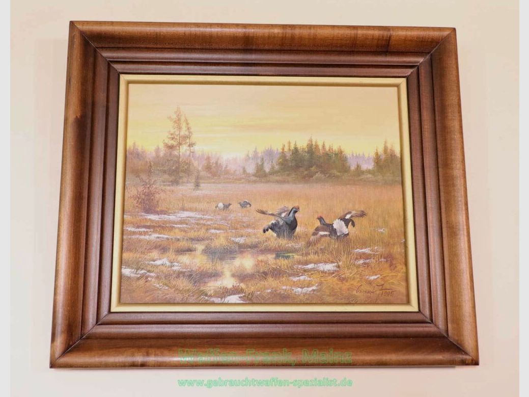 Josef Csiszar Imagen / Pintura / Pintura al óleo Gallo en paisaje de turbera