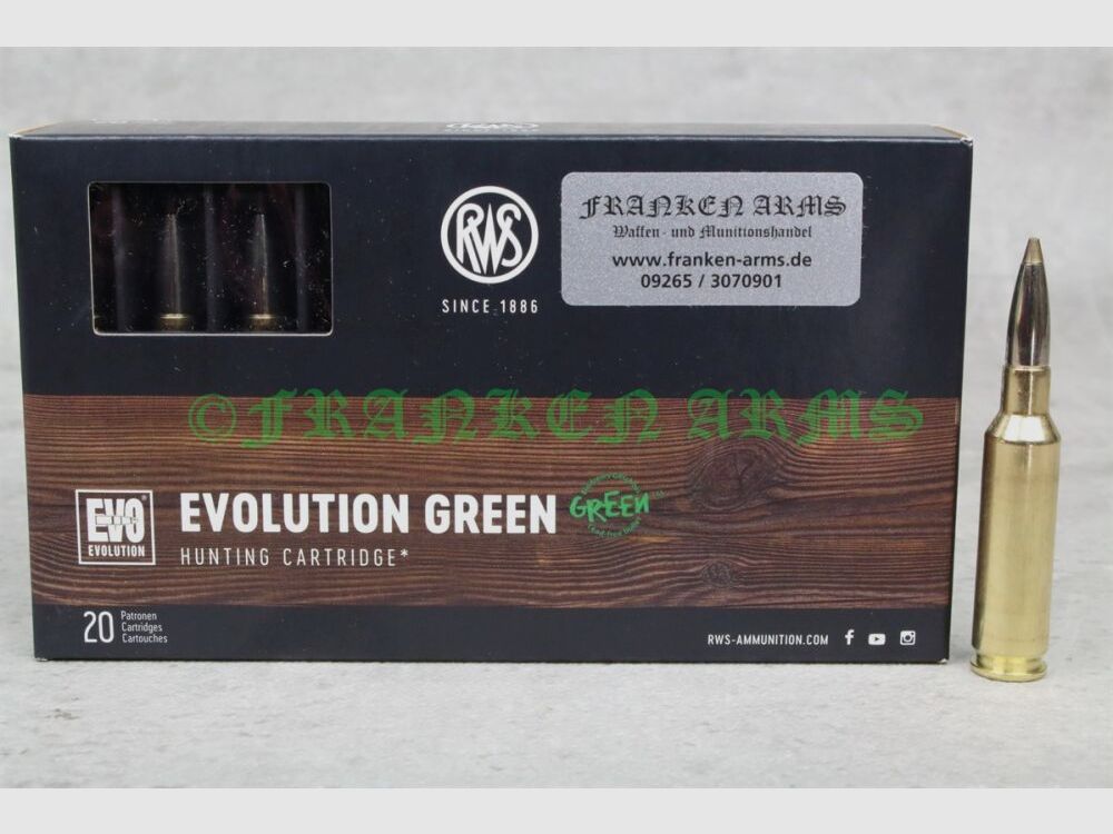 RWS Evo Green 6,5 Creedmoor 93gr. 6,0g 20 Stück Staffelpreis