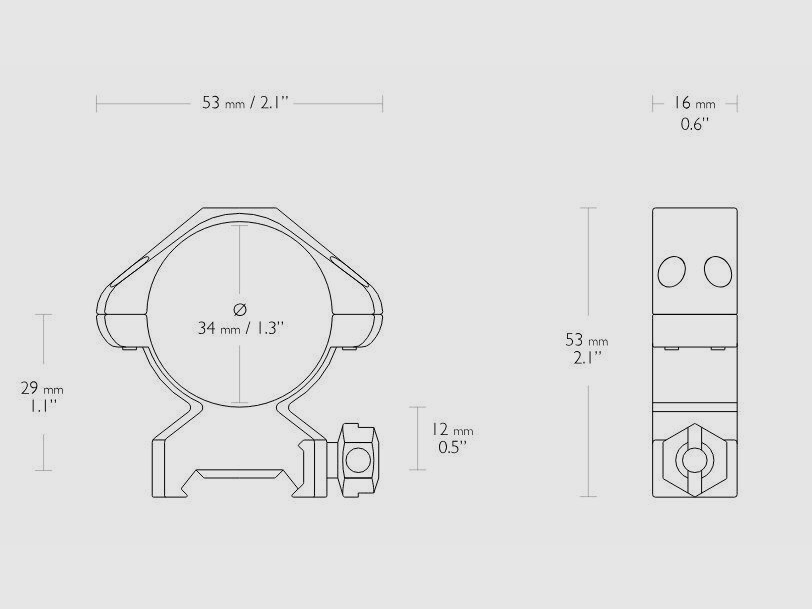 HAWKE 23020 2 Stück Ringmontagen 34 mm Precision Steel Weaver Niedrig