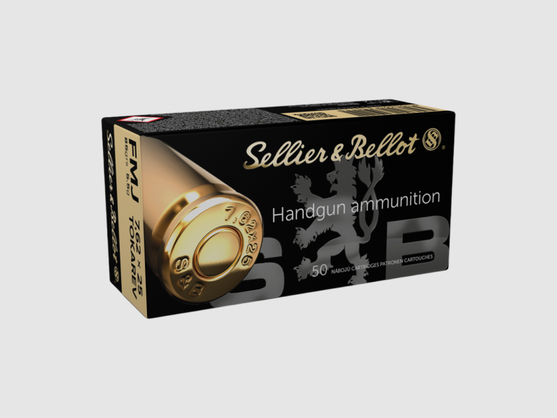 Sellier & Bellot FMJ 85gr. 7,62x25 Tokarev (50 Stuks)