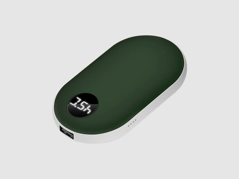 Electric hand warmer GREEN - rechargeable with USB - adjustable 42-52 degrees