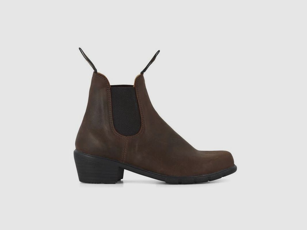 Blundstone Damen Bootie #1673 Heeled Antique Brown Leather