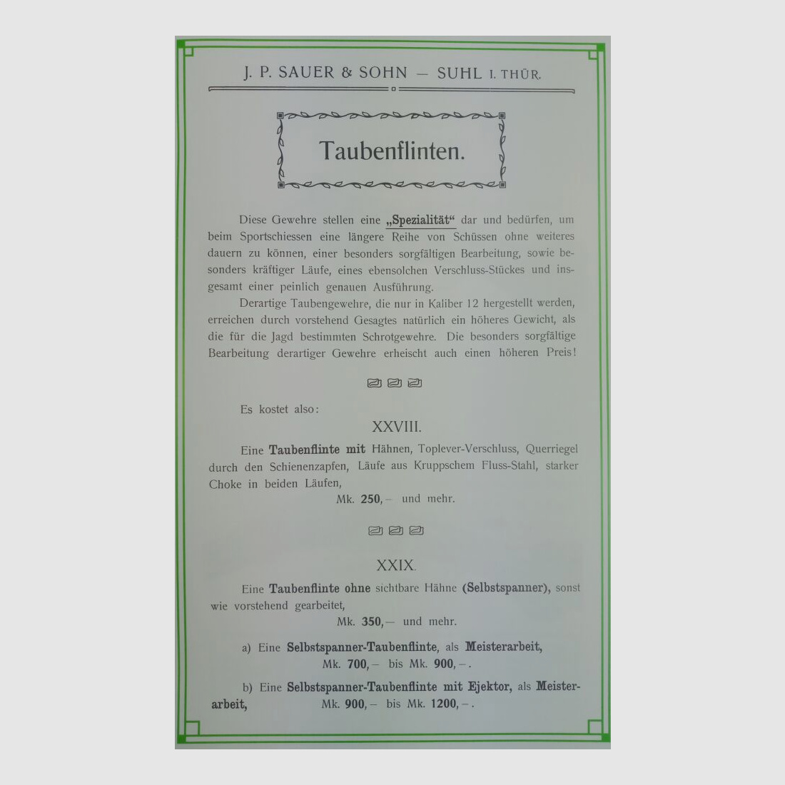 Sauer & Sohn / Suhl Model XXIX (29)