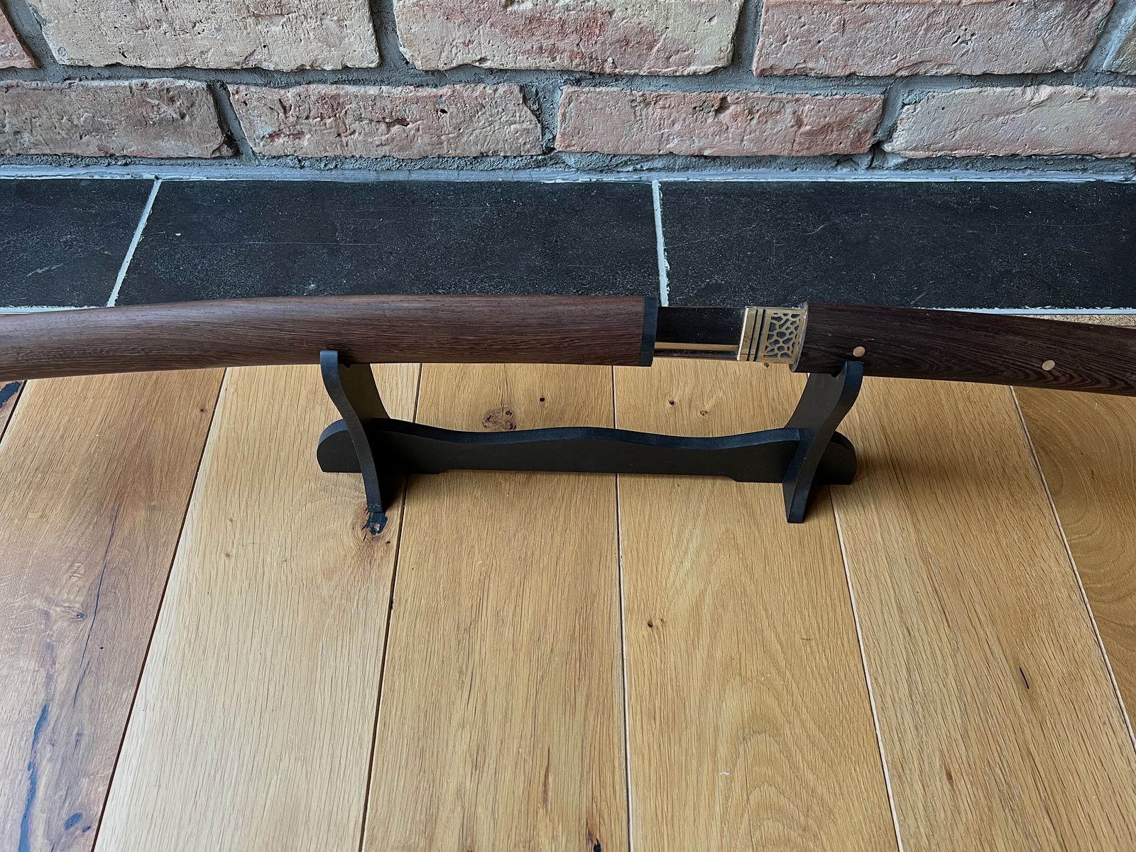 Wakizashi with wooden sheath and wooden handle